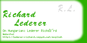 richard lederer business card